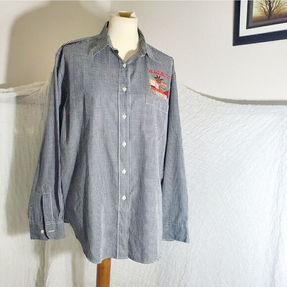Las Olas VTG "Read" Checkered Shirt Size Large - Picture 2 of 12